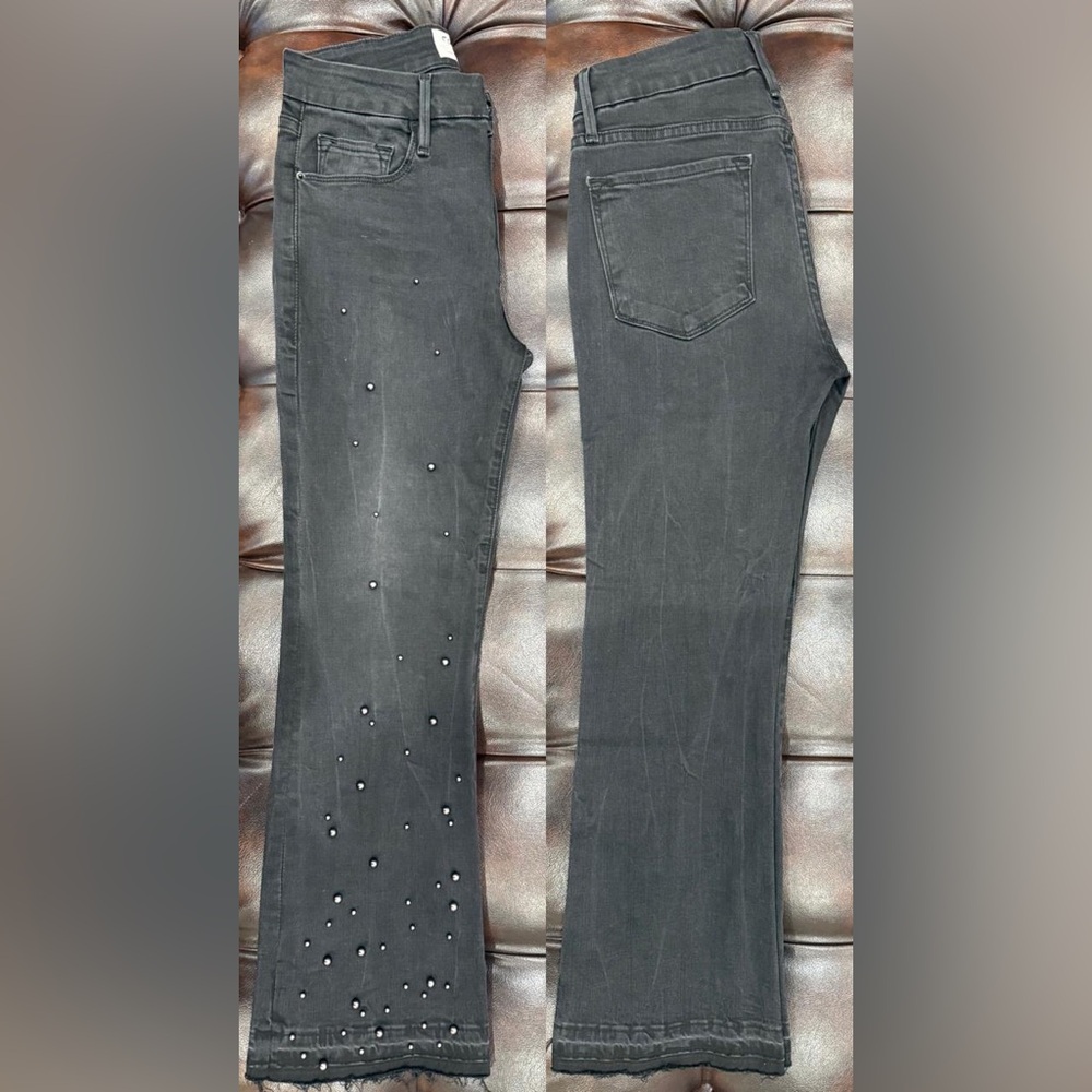 Charcoal Pearl Studded Jeans